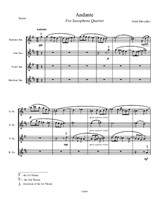 Saxophone Quartet No.1, Andante (Full Score and Parts)