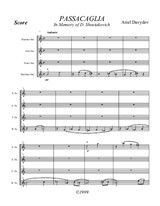 Saxophone Quartet No.2, Passacaglia (Full Score and Parts)